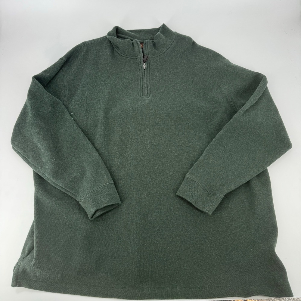 Oak Hill Men's 3XL Dark Green Quarter Zip Fleece‎ Pullover Long Sleeve